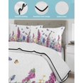 thumbnail image 3 of Twin Quilt Bedding Set, Watercolor Wildflowers Reversible Summer Quilt 3 Pieces, Country Botanical Florals Butterfly Lightweight Bedspreads Coverlets with 2 Pillow Shams for All Seasons, 3 of 5