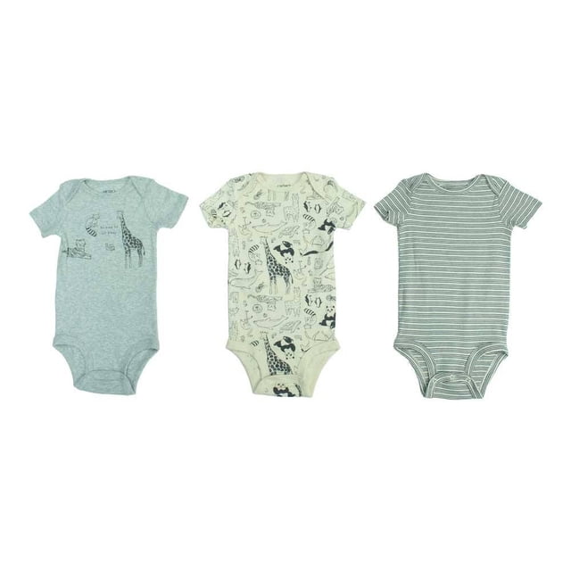 Pañalero Carter's para Niño Rayas y Animales 3 Piezas Talla 12 M