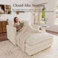 thumbnail image 6 of Muumblus Oversized Lounge Chair with Ottoman, Plush Cloud Accent Armchair for Living Room, Beige Chenille, 6 of 9