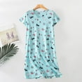 thumbnail image 2 of Women's nightgown women plus size cute cartoon home wear knitted cotton sweet fat short-sleeved round neck pajamas, 2 of 4