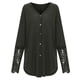 thumbnail image 1 of Blusa de manga larga ANGGREK con cuello en V Panel de Encaje Poliéster Para Mujer Verde L, 1 of 8