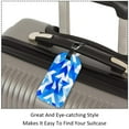 thumbnail image 3 of Square 2Pack PU Leather Blue and White Geometry Cruise Luggage Tag with Privacy Cover and Name ID Tag for Travel Handbags Backpacks Luggage Tags, 3 of 6