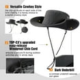 thumbnail image 6 of TOP-EX Men's Waterproof Bucket Sun Hat - Wide Brim UV Protection SPF Boonie Cap for Hiking Fishing Beach Safari - Dark Grey XXL, 6 of 10