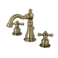 thumbnail image 2 of Kingston Brass  American Classic Two-Handle 3-Hole Deck Mount Widespread Bathroom Faucet Antique Brass Antique, 2 of 5