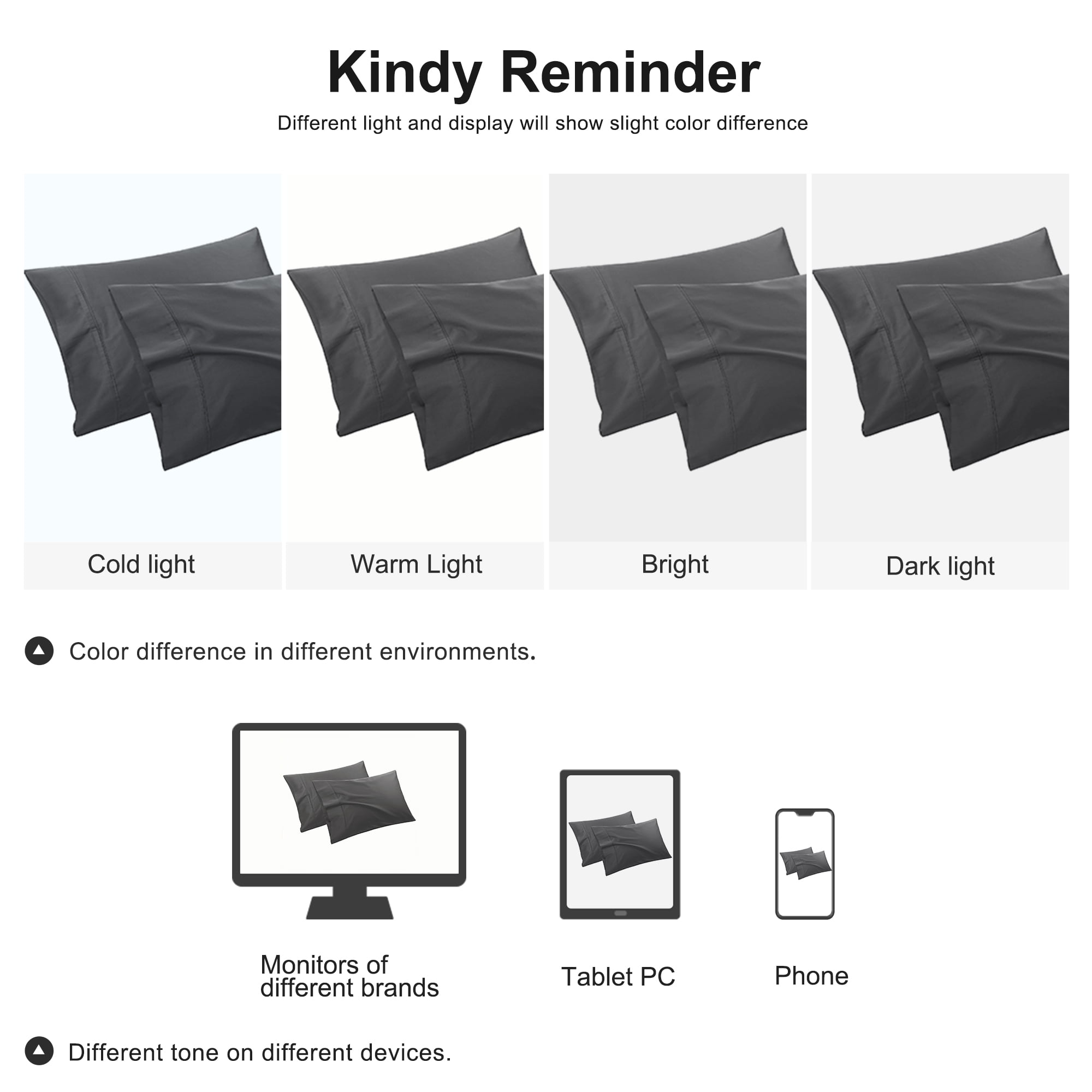 Unique Bargains Pillowcase Set of 2, Cotton with Envelope Dark Gray Standard