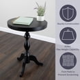 thumbnail image 3 of Lavish Home Pedestal Side Table - Round End Table with Vintage Look (Black), 3 of 9