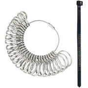 Jewelry Sizers Metal Ring Gauge Sizer Set 0-13 US Sizes Stainless Steel Finger Ring Sizing Measuring Tool With 1-17 Plastic Ring Measuring Belt for Womens Mens Kids