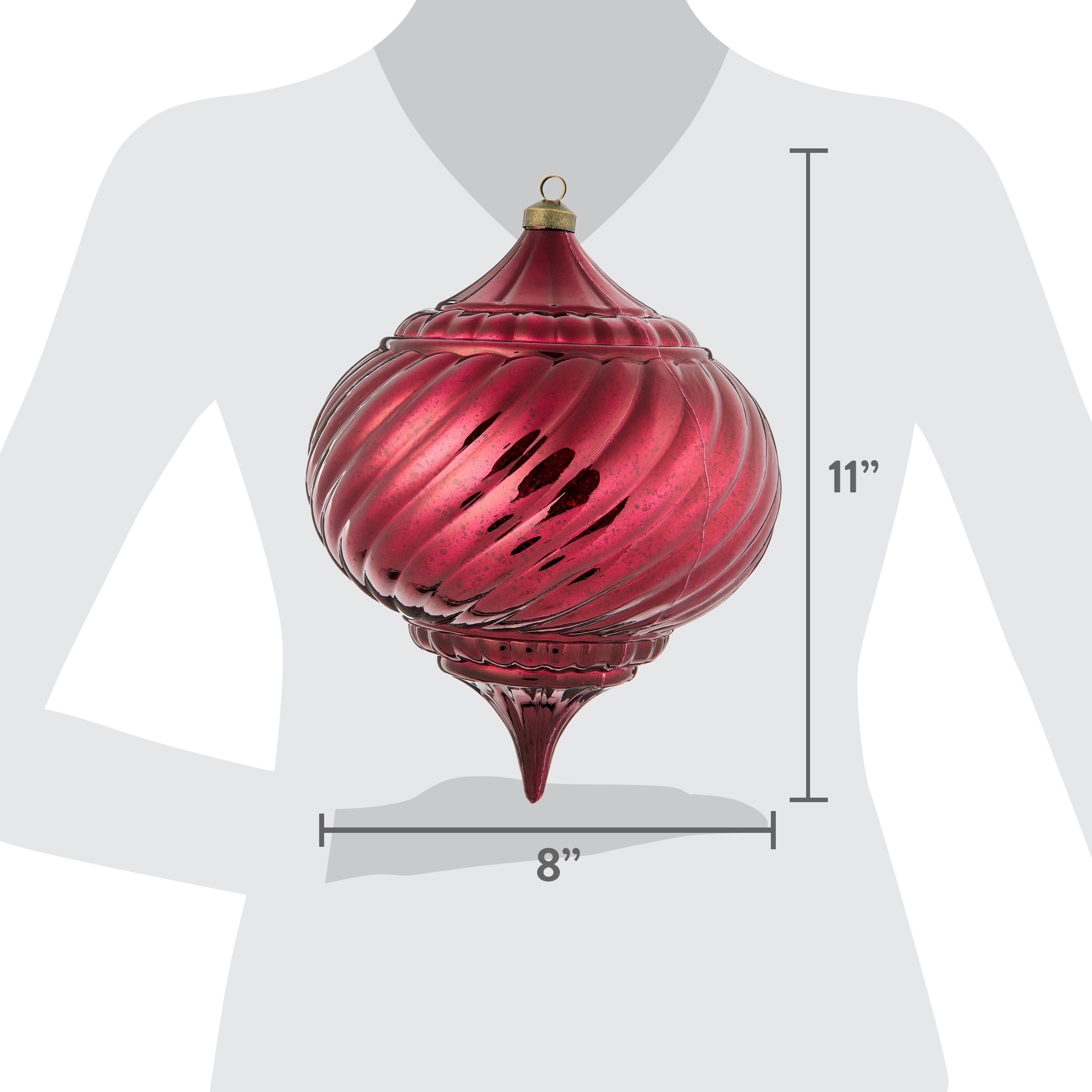 My Texas House Burgundy Finial Christmas Ornaments 2-Pack photo 8
