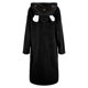 thumbnail image 4 of Gibobby Bata mujer invierno Albornoz de franela con capucha y orejas 3d de doble bolsillo para mujer, albornoz de terciopelo y cálido de doble , pijama y ropa de casa(Negro,G), 4 of 5