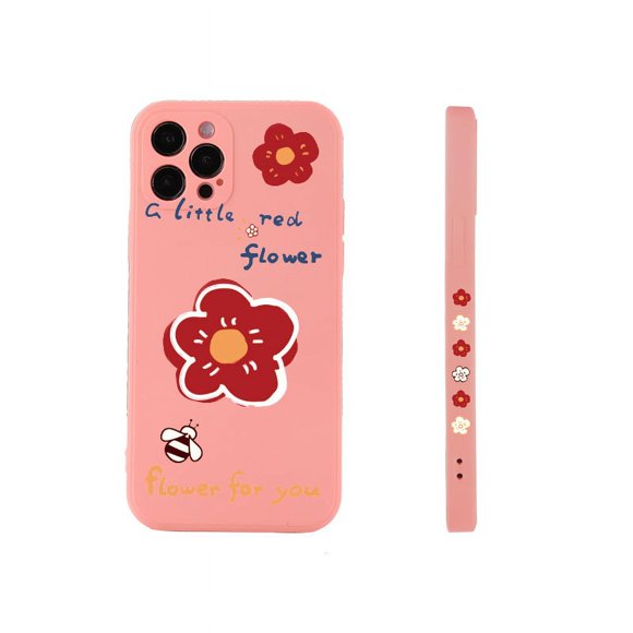 iPhone 13 Pro MaxCase, Visage Souriant Design Peint Mignon Silicone Liquide Doux pour Femmes Filles Mode Mince Doux Flexible TPU Caoutchouc pour iPhone 13 Pro Max (Blanc)