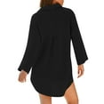 thumbnail image 3 of FRSASU Women's Lightweight Cardigan Casual Soft Long Sleeve Drop Shoulder Solid Color Knit Mid-Length Loose Cardigans Black M(M), 3 of 6