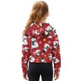 thumbnail image 2 of Xoenoiee Christmas Snowman Snowflake Star Print Half Zip Hoodies for Girls Kids Xmas Loose Fit Lightweight Hiking Sportswear Oversized Sweatshirt Fashion Clothes Tops with Pocket, Size 11-12 Years, 2 of 7