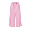 thumbnail image 6 of SuTry Womens Wide Leg Capri Pants Ruffled Elastic Drawstring High Waist Hidden Side Inseam Pockets Classic Gingham Check Print Summer Beach Home Casual Wear Trousers, 6 of 6
