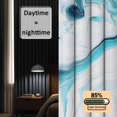 thumbnail image 3 of Marble Ripple Blackout Curtains for Bedroom/Living Room, Pinch Pleated Black Out Curtains, Blue White Marble Lines Abstract Art Room Darkening Window Drapes with Hooks 2 Panels, 59"x70", 3 of 8
