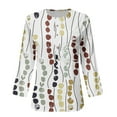 thumbnail image 1 of 2025 Chemise Décontractée Manche T Manche Longue Chemise Boutons Col Rond Blouse Manche Longue T-Shirt Hauts Moyen Impression Femmes Course T-Shirts Femmes, 1 of 3