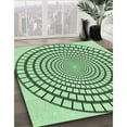 thumbnail image 3 of Ahgly Company Machine Washable Indoor Round Transitional Mint Green Area Rugs, 7' Round, 3 of 7