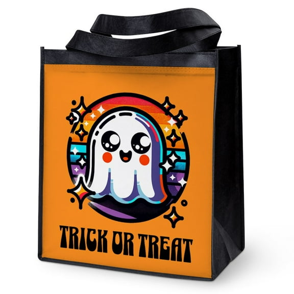 CafePress - Ghost Trick Or Treat Halloween - 12"x 13", 100% Recycled, Reusable Grocery Bag
