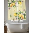 thumbnail image 5 of Lemon Flower Butterfly Sheer Curtains 72 Inch Long 2 Panels, Leaf Yellow White Striped Light Filtering Rod Pocket Semi Sheer Curtains, Sheer Voile Drapes for Living Room Bedroom, 52"x72", 5 of 5