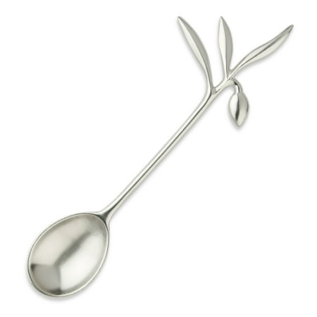 Decorative Silverplate Spoon - Blue Leaves