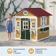 thumbnail image 6 of Outsunny Playhouse for Kids Outdoor, Wooden Playhouse with Doors, Windows, Planter Pots and Boxes for Toddlers 3-8 Years, Backyard, Beige, 6 of 8