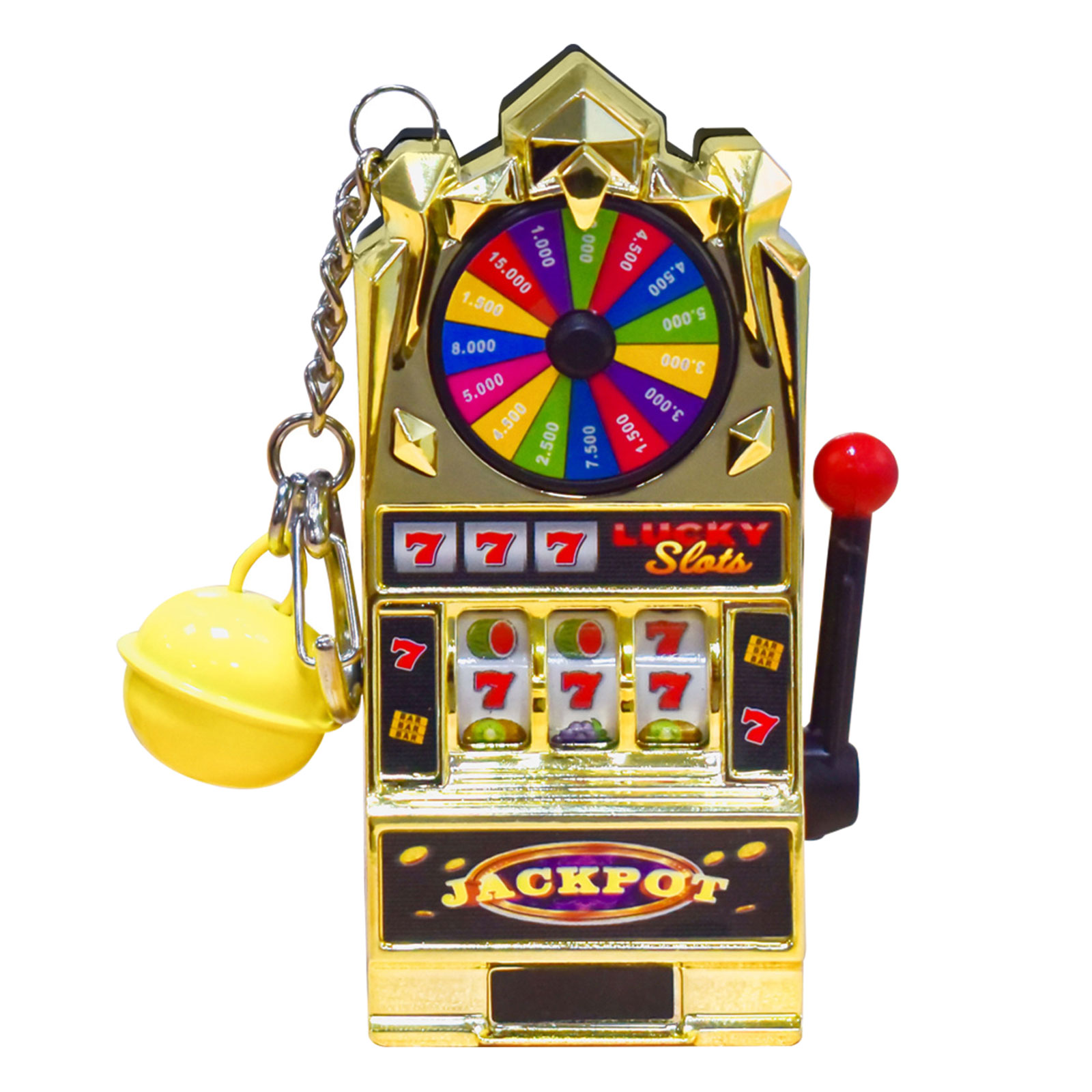 Lucky Slot Machine Gambling Machine Bank with Spinning Reel for