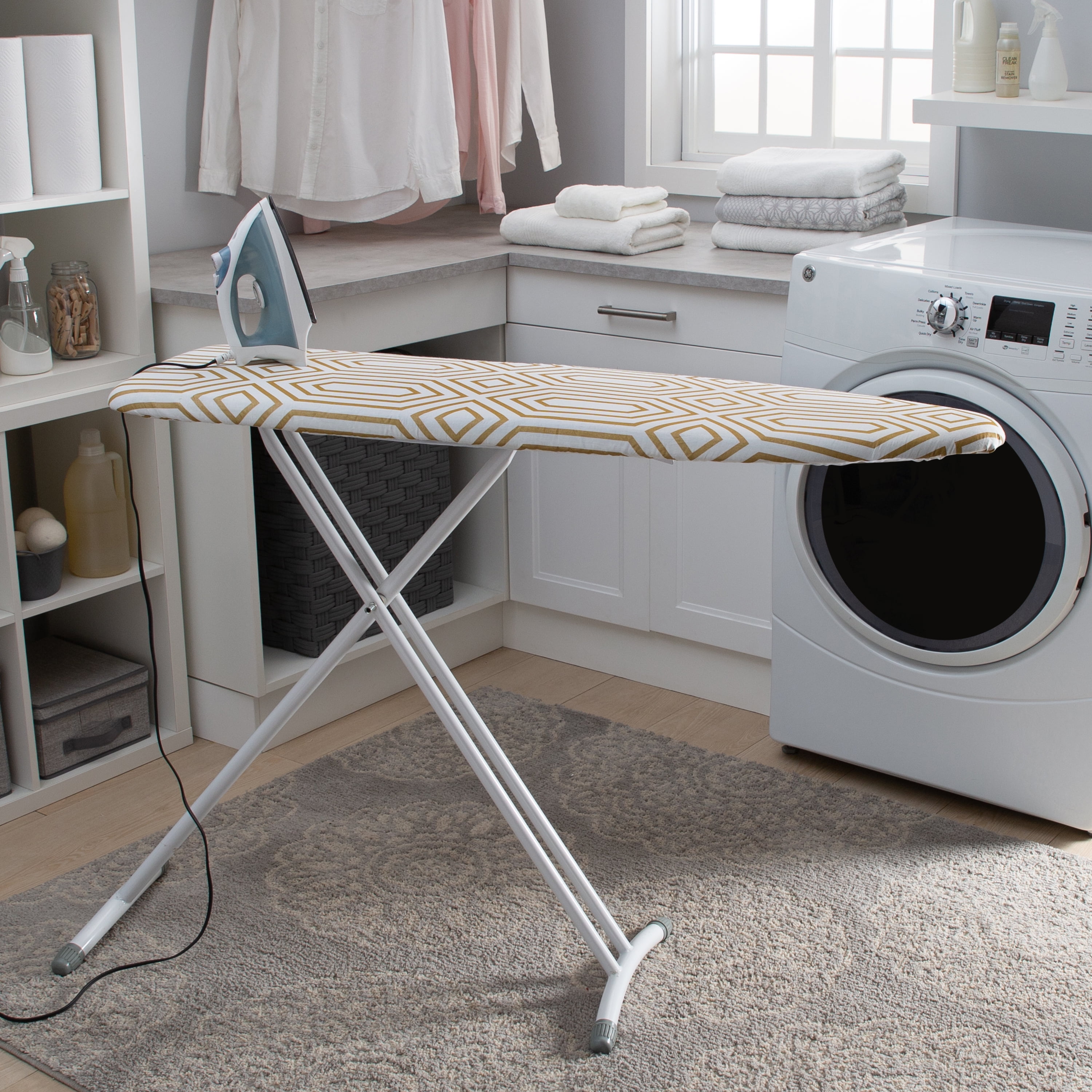 Simplify Scorch Resistant Ironing Board Cover & Pad in Gold