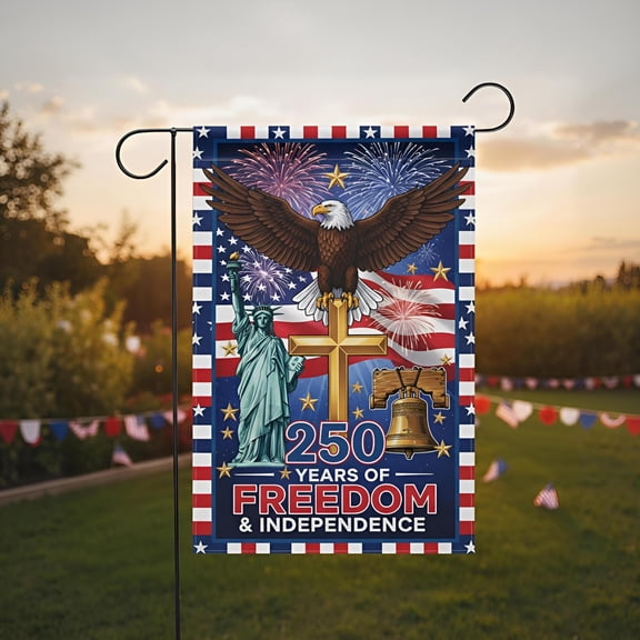 USA 250th Anniversary Garden Flag, America 250th Birthday Banner, 250 Years Of Freedom 1776-2026, Patriotic Holiday Gift