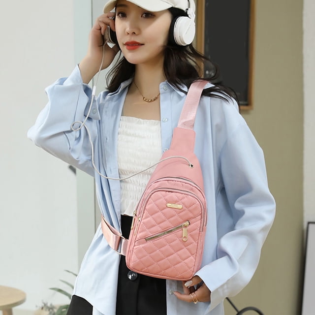 Travel Fashionable Chest Bag For Men Women Lightweight Large Capacity Fabric Waterproofing Sling Bag Convenient Crossbody Front Pack