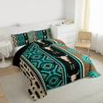 thumbnail image 3 of Manfei Retro Bull Skull Queen Comforter Set,Rustic Western Farmhouse Bedding Sets,Vintage Aztec Rhombus Bedding Comforter Set For Girls Boys,Ultra Soft Home Decor Reversible,3-Piece, 3 of 8