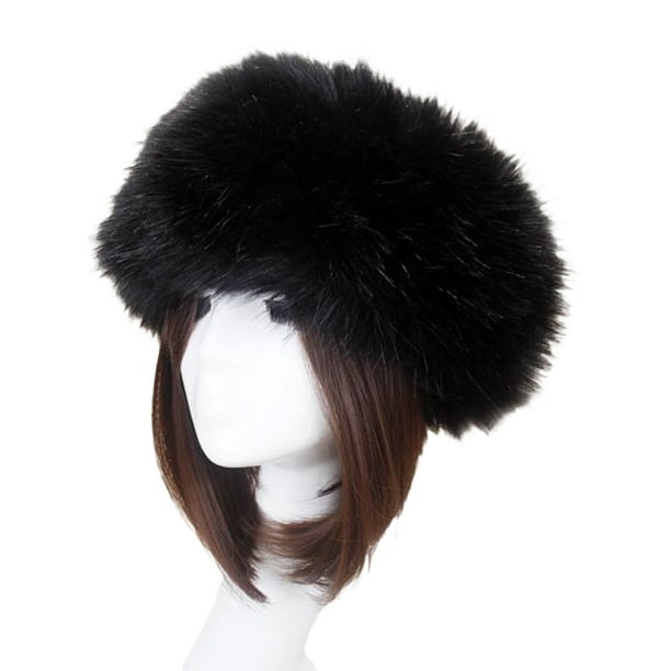 Gorros gruesos y cálidos de invierno para mujer, gorro de piel sintética esponjosa y sin relleno, sombrero de copa vacío, pañuelo para la cabeza