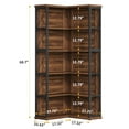 thumbnail image 5 of Condemo 5-Tier Corner Bookcase, Vintage Industrial L-Shaped Bookshelf, Large Tall Storage Shelves Display Rack with Metal Frame for Living Room, Home Office, Bedroom, Dark Walnut, 5 of 7