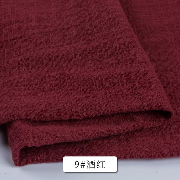 ERDOUY 39" × 53" Soft Breathable Cotton Linen Fabric, Premium Sewing Material for Tablecloths, Throw Pillow Covers, Sofa Covers & DIY Apparel Making,Wine Red