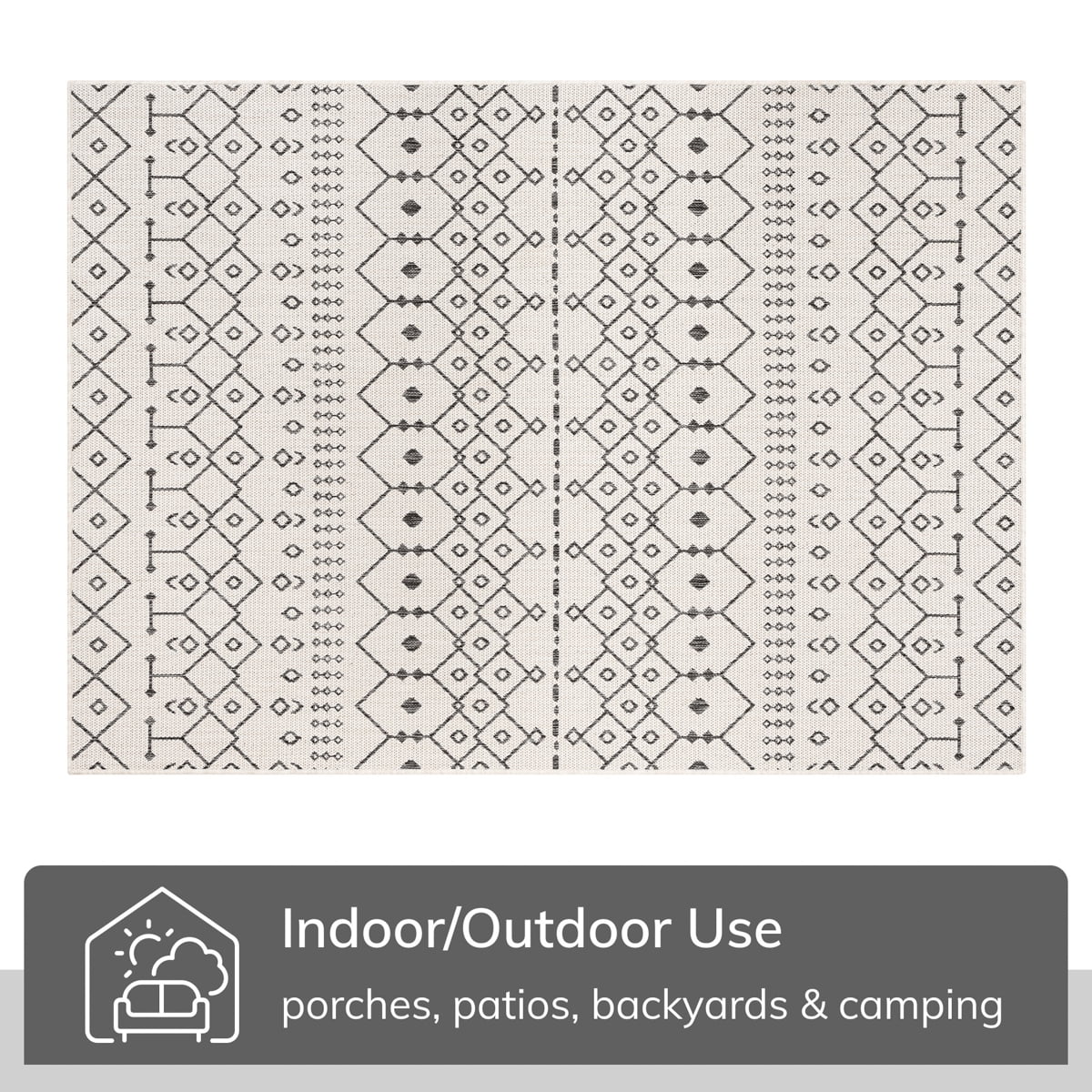 Well Woven Medusa Nord Nordic Lattice Pattern Outdoor Ivory 9'3" x 12'6" Area Rug