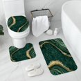 thumbnail image 5 of 4 Pcs Luxury Marble Shower Curtain Set with Non-Slip Rugs, Toilet Lid Cover and Bath Mat, Gold Foil Emerald Green Bathroom Decor Set with Shower Curtain and Rugs and Accessories, 5 of 6