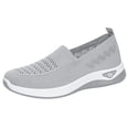 thumbnail image 4 of Womens Walking Shoes Mesh Breathable Slip On Shoes Orthopedic Comfortable Non-Slip Lightweight Sneakers Arch Support Non- Hollow Soft Bottom Shoes, 4 of 6