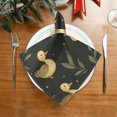 thumbnail image 2 of Napkin Satin Napkin 20*20Inchx4 Kitchen Towel Dinner Plate Towel Decorative Towel Napkin Tea Towel Suitable For Kitchen Table Yellow Duck Cartoon2, 2 of 8
