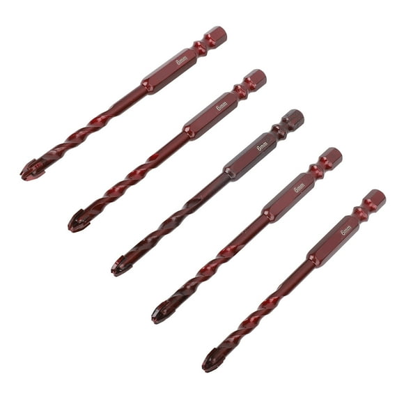 Masonry Drill Bits, Accurate Quick Replacement Professional Masonry Drill Bits Set Versatile Easy To Install 5Pcs for Bench Drills