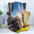 thumbnail image 4 of Italy Soft Flannel Fleece Blanket, Place of Miracoli Complex with the Leaning Tower of Pisa in Front Tourist Attraction, Cozy Plush for Indoor and Outdoor Use, 60" x 80", Multicolor, by Ambesonne, 4 of 5