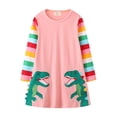thumbnail image 7 of Toddler Little Girl's Casual Long Sleeve Cotton Dress Tunic Playwear Party T-Shirt Dresses, 7 of 7