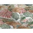 thumbnail image 3 of Ambesonne Tropical Quilted Bedspread Set 3 Pcs, Exotic Banana Palm Plot, King, Blush Coral and Caramel, 3 of 4