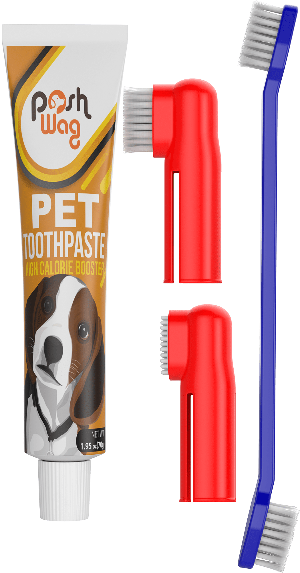 Soft Silicone DoubleSided Dog Toothbrush with Long Curved Handle 1