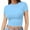 Aqua, variant on Womens Slim Fitted Crop Tops - Basic Crew Neck Short Sleeve Casual Tees for Going Out