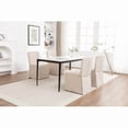 thumbnail image 6 of Set of 2 Linen Dining Chairs, Modern Upholstered Fabric Side Chairs with Padded Seat and Backrest, Armless Accent Chairs for Dining Room, Kitchen, or Living Room, Beige, 6 of 22