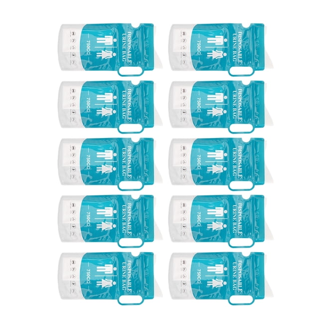 Disposable Urine Bag, Travel Pee Bag Unisex 750ml Portable Convenient 10pcs For Camping