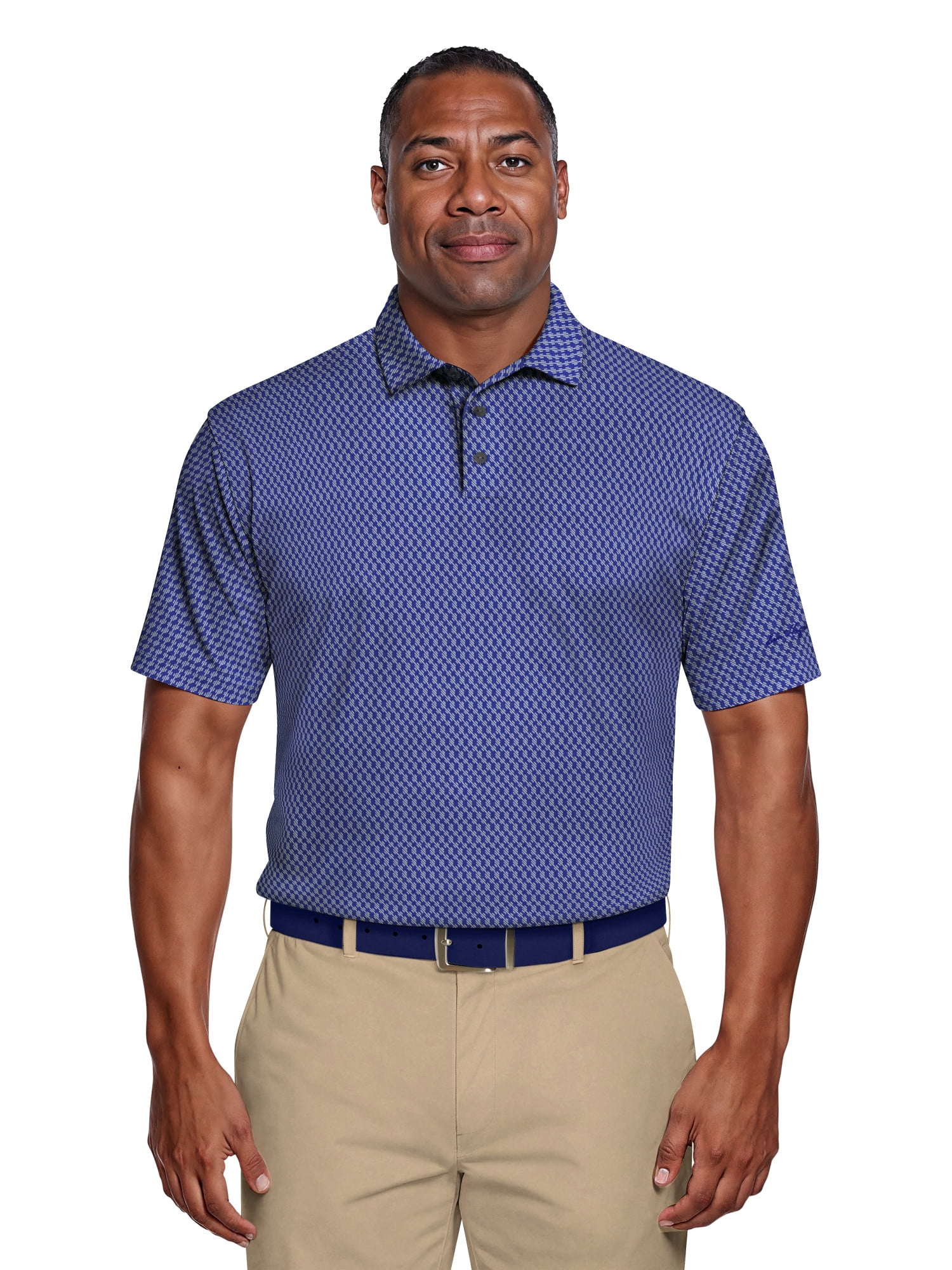 Ben Hogan Men's & Big Men's Performance Two-Color Jacquard Short Sleeve Polo Shirt, up to 5XL