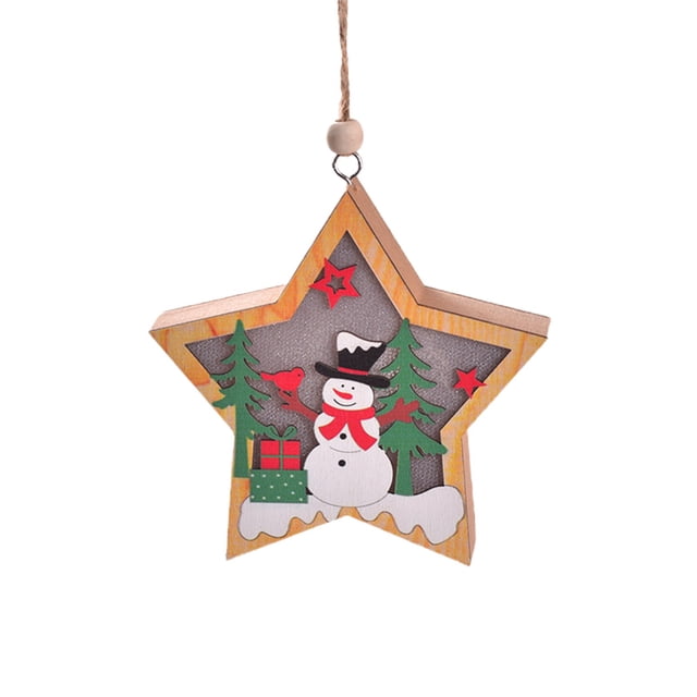 Decoraciones de Árbol de Navidad Decoración de Navidad Led Luminous Christmas Tree Colgante Santa Claus Snowman Deer Night Light Decoration Colgante Luces de Árbol de Navidad