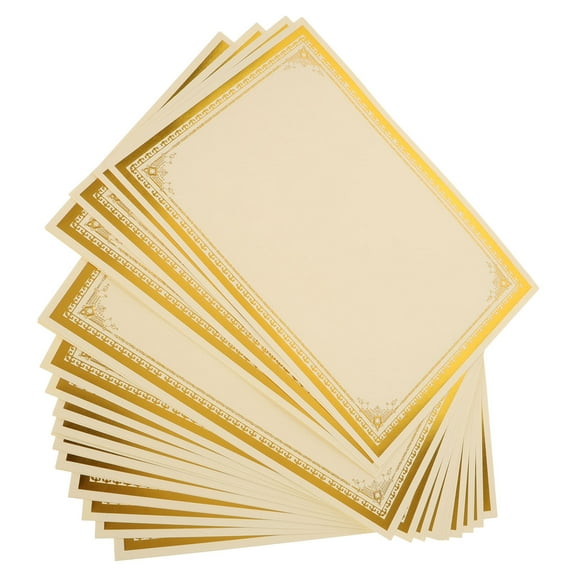 Worgeous 30PCS Award Certificate Paper Blank A4 Paper Diploma Certificate Paper for Graduation Ceremony Office School (250g Gold Foil)