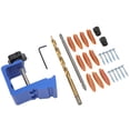 thumbnail image 2 of Kit de herramientas de plantilla para orificios de bolsillo de aleación de aluminio, guías de taladro en ángulo de 15 grados, juego de localizador de orificios oblicuos para carpintería, 2 of 14