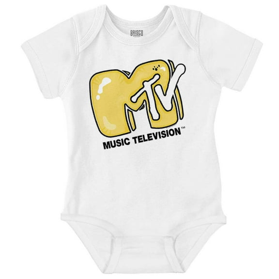 Cool Retro MTV Bubble Balloon Logo Romper Boys or Girls Infant Baby Brisco Brands NB