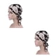 thumbnail image 4 of Accesorios para El cabello Qarigey pañuelo para la cabeza sombrero de quimio turbante elástico mujer Negro con flor 2piezas, 4 of 6